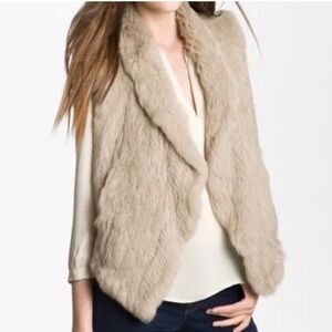 June- Tan 100% Real Rabbit Fur Vest